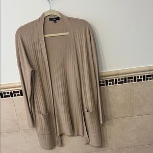 Lulu Beige Ribbed Cardigan